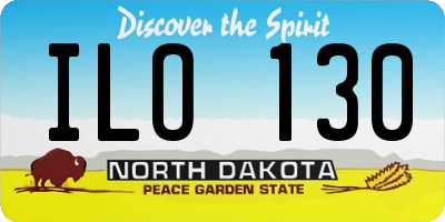 ND license plate ILO130