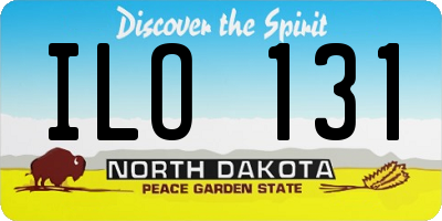 ND license plate ILO131