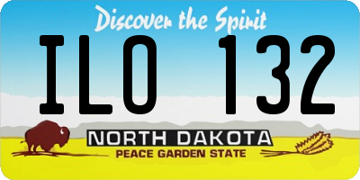 ND license plate ILO132