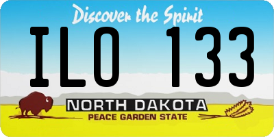 ND license plate ILO133