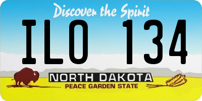 ND license plate ILO134