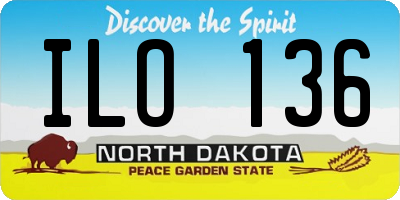 ND license plate ILO136