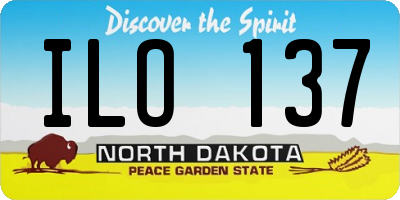 ND license plate ILO137