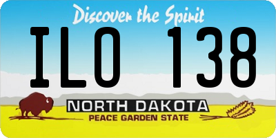 ND license plate ILO138