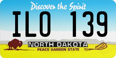 ND license plate ILO139