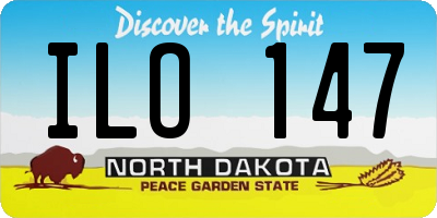 ND license plate ILO147