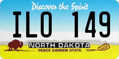 ND license plate ILO149
