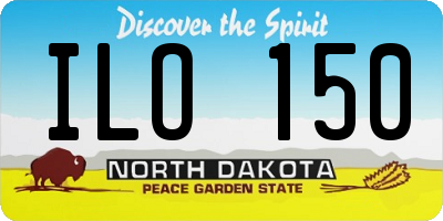 ND license plate ILO150