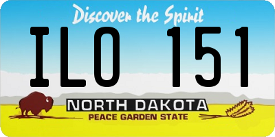 ND license plate ILO151