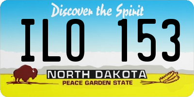 ND license plate ILO153