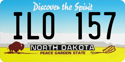 ND license plate ILO157