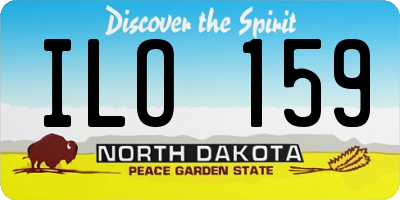 ND license plate ILO159