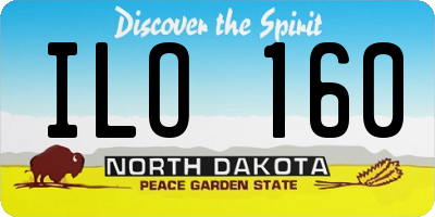 ND license plate ILO160