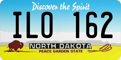 ND license plate ILO162