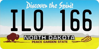 ND license plate ILO166