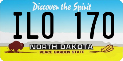 ND license plate ILO170