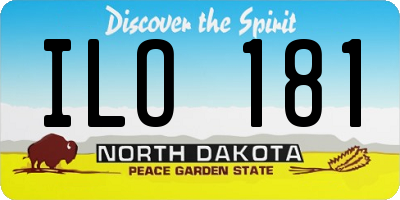 ND license plate ILO181