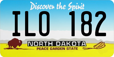 ND license plate ILO182