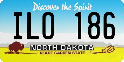 ND license plate ILO186