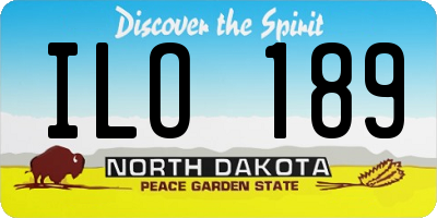 ND license plate ILO189