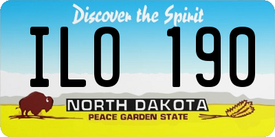 ND license plate ILO190