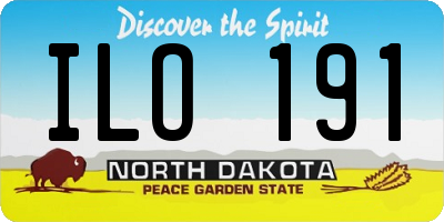 ND license plate ILO191