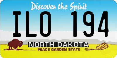 ND license plate ILO194