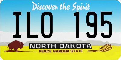 ND license plate ILO195