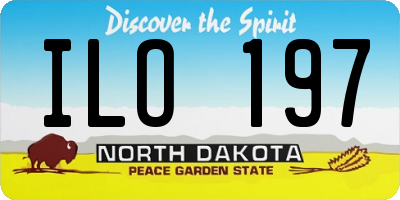 ND license plate ILO197