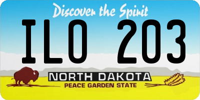 ND license plate ILO203