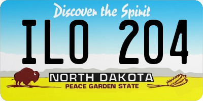 ND license plate ILO204
