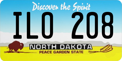 ND license plate ILO208