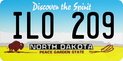 ND license plate ILO209