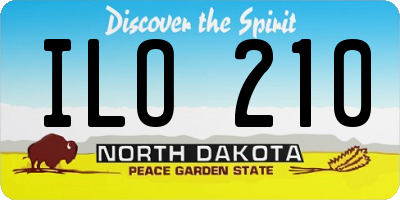 ND license plate ILO210