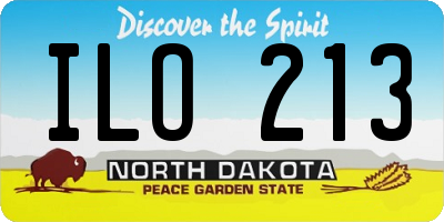 ND license plate ILO213