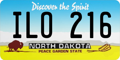 ND license plate ILO216
