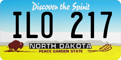 ND license plate ILO217