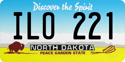 ND license plate ILO221