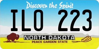 ND license plate ILO223