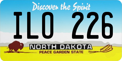 ND license plate ILO226