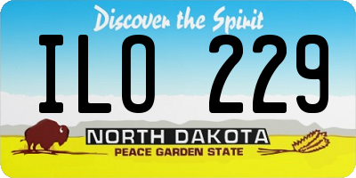 ND license plate ILO229