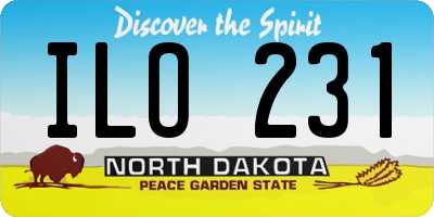 ND license plate ILO231