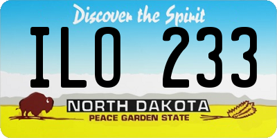 ND license plate ILO233