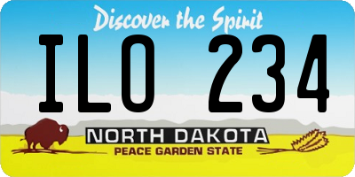 ND license plate ILO234