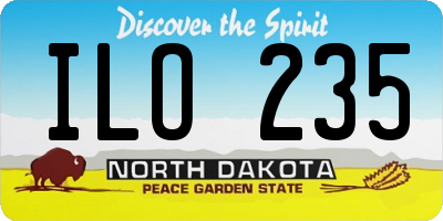 ND license plate ILO235