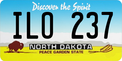 ND license plate ILO237