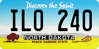 ND license plate ILO240