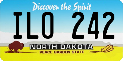 ND license plate ILO242