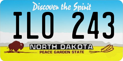 ND license plate ILO243