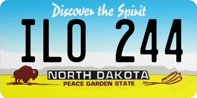 ND license plate ILO244